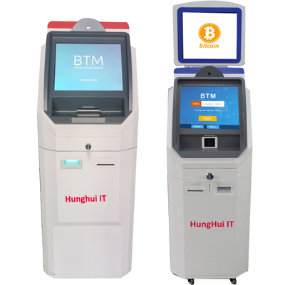Capacitive Touchscreen Bitcoin ATM Cash Kiosk Machine With Cash Deposit / Dispenser